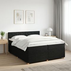 Κρεβάτι box spring με στρώμα Μαύρο 200 x 200 cm Ύφασμα 3451554