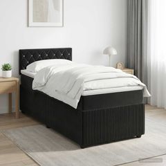 Κρεβάτι box spring με στρώμα Μαύρο 80 x 200 cm Βελούδο 3451561