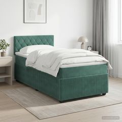 Κρεβάτι box spring με στρώμα Σκούρο Πράσινο 80 x 200 cm Βελούδο 3451562