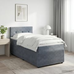 Κρεβάτι box spring με στρώμα Σκούρο Γκρι 80 x 200 cm Βελούδο 3451566