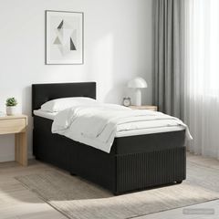Κρεβάτι box spring με στρώμα Μαύρο 80 x 200 cm Βελούδο 3451567