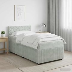 Κρεβάτι box spring με στρώμα Ανοιχτό γκρι 80 x 200 cm Βελούδο 3451571