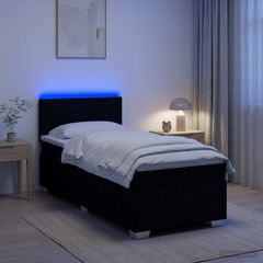Κρεβάτι box spring με στρώμα Μαύρο 90 x 200 cm Ύφασμα 3452581