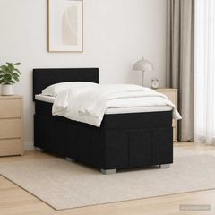Κρεβάτι box spring με στρώμα Μαύρο 90 x 200 cm Ύφασμα 3452588