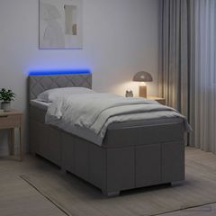 Κρεβάτι box spring με στρώμα Ανοιχτό γκρι 90 x 200 cm Ύφασμα 3452593