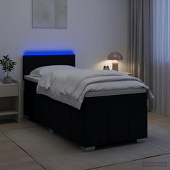 Κρεβάτι box spring με στρώμα Μαύρο 90 x 200 cm Ύφασμα 3452595