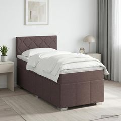 Κρεβάτι box spring με στρώμα Σκούρο Καφέ 90 x 200 cm Ύφασμα 3452596