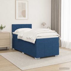 Κρεβάτι box spring με στρώμα Μπλε 90 x 200 cm Ύφασμα 3452599