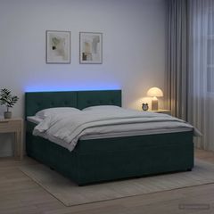 Κρεβάτι box spring με στρώμα Σκούρο Πράσινο 140 x 190 cm 3453140