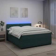 Κρεβάτι box spring με στρώμα Σκούρο Πράσινο 140 x 190 cm 3453146
