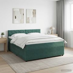 Κρεβάτι box spring με στρώμα Σκούρο Πράσινο 140 x 190 cm 3453146