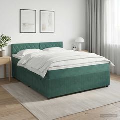 Κρεβάτι box spring με στρώμα Σκούρο Πράσινο 140 x 200 cm 3453152