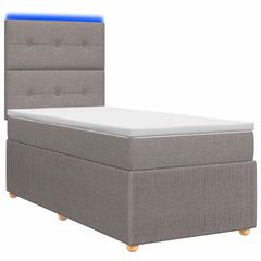 Κρεβάτι με κουτί ελατηρίου LED και στρώμα Taupe 90 x 200 cm 3455773