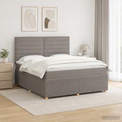 Κρεβάτι με κουτί ελατηρίου LED και στρώμα Taupe 140 x 190 cm 3455850