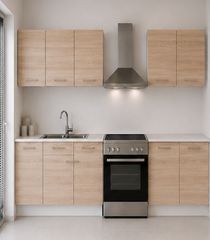Intrahome Ευθεία Κουζίνα 32 Πλάτος 350 κουτία 59cm / 60cm / 80cm / 47cm / 103cm Κρεμαστά – Βάσεις μαζί με πάγκο μελαμίνης 3,2cm Intrahome-sono82359937