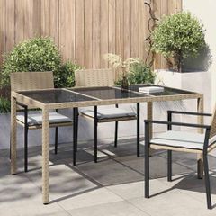 Τραπέζι Κήπου Μπεζ 150 x 90 x 75 cm συνθετικό ρατάν 362543