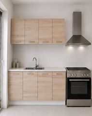 Intrahome Ευθεία Κουζίνα 67 Πλάτος 290 κουτία 77cm / 63cm / 47cm / 104cm Κρεμαστά – Βάσεις μαζί με πάγκο μελαμίνης 3,2cm Intrahome-sono82363350