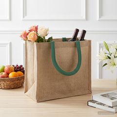 Τσάντες από γιούτα 5 Φυσικό και Πράσινο 26 x 22 x 14 εκ 42012284