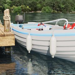 Φτερά Σκαφών 2 τμχ. Ø 14 x 50 εκ Λευκό PVC 42028745