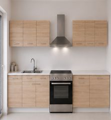 Intrahome Ευθεία Κουζίνα 95 Πλάτος 410 κουτία 82cm / 57cm / 83cm / 99cm / 36cm / 47cm Κρεμαστά – Βάσεις μαζί με πάγκο μελαμίνης 3,2cm Intrahome-sono82366240