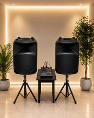 Ηχεία σετ 1300 watt max bluetooth 15αρια με κονσολα Bluetooth
