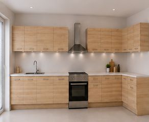 Intrahome Γωνιακή Κουζίνα 67 382x172 Πλάτος 554 κουτία 99cm / 103cm / 104cm / 64cm / 58cm / Γωνία 90x90 / 47cm / 98cm / 101cm / 104cm Κρεμαστά – Βάσεις μαζί με πάγκο μελαμίνης 3,2cm Intrahome-sono8237