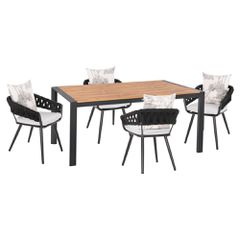 ΣΕΤ ΤΡΑΠΕΖΑΡΙΑΣ ΕΞ.ΧΩΡΟΥ 5ΤΜΧ CAMDEN HM11000.01 ΑΝΘΡΑΚΙ ΑΛΟΥΜΙΝΙΟ--ΕΚΡΟΥ ΜΑΞΙΜΑΡΙΑ