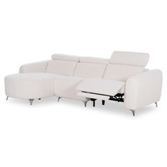 ΚΑΝΑΠΕΣ ΑΡΙΣΤΕΡΗ ΓΩΝΙΑ 3Θ ΜΕ RECLINE VALENTE HM3317.02L ΜΠΕΖ ΥΦΑΣΜΑ 275x160x104Yεκ