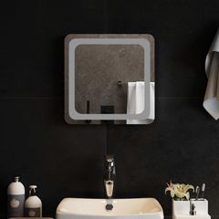 Καθρέφτης μπάνιου LED Διαφανές 40 x 40 cm σκληρυμένο γυαλί 42045826