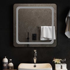 Καθρέφτης μπάνιου LED Διαφανές 60 x 60 cm σκληρυμένο γυαλί 42045828