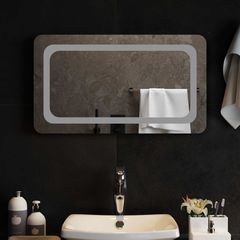 Καθρέφτης μπάνιου LED Διαφανές 70 x 40 cm σκληρυμένο γυαλί 42045833