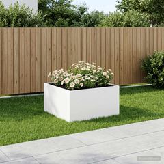 Γλάστρα Κήπου Λευκό 60 x 60 x 40 cm Ψυχρής έλασης χάλυβας 8005094