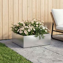 Γλάστρα Κήπου Ασημί 40 x 40 x 20 cm Γαλβανισμένος Χάλυβας 8004990