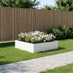 Γλάστρα Κήπου Λευκό 80 x 80 x 30 cm Ψυχρής έλασης χάλυβας 8005066
