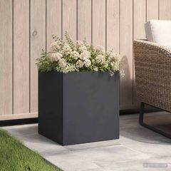 Γλάστρα Κήπου Μαύρο 35 x 35 x 35 cm Ψυχρής έλασης χάλυβας 8004952