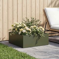Γλάστρα Κήπου Λαδί 40 x 40 x 20 cm Ψυχρής έλασης χάλυβας 8004986