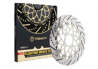 ΔΙΣΚΟΠΛΑΚΑ ΕΜΠΡΟΣ ΠΛΕΥΣΤΗ RACING YAMAHA CRYPTON T105 (1997-2000) / R105 (2000-2004) / R115 (2004-2008) / X135 (2007-2015) / S115 (2018-2026) (267MM) ΓΚΡΙ ΤΙΤΑΝΙΟ (TOBAKI)