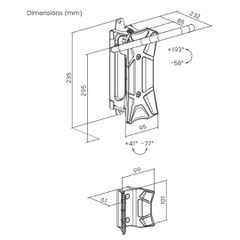 Maclean Wall-Mounted Bike Rack / Hanger, max. load 35 kg, adjustable tilt angle, steel, MC-171-thumb-2