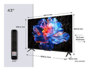 TCL P6K 43P6K TV 109.2 cm (43") 4K Ultra HD Smart TV Wi-Fi Metallic