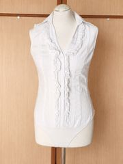 Toi&moi Λευκό Bodysuit με Δαντέλα & Βολάν – (L)