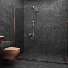 Orabella Serena Rose Gold H185 70 cm - Καμπίνα ελεύθερης τοποθέτησης με βραχίονα στήριξης τοίχου 30554