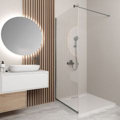 Orabella Serena Gun metal H200 90 cm - Καμπίνα ελεύθερης τοποθέτησης με βραχίονα στήριξης τοίχου 30798