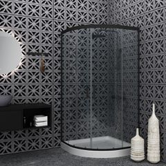 Orabella Vitalia Angolo Easy Fix Black matt H200 90X90 - Καμπίνα Ημικυκλική 30583