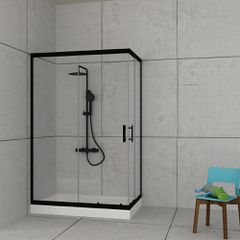 Orabella Stardust Easy Fix H200 Black matt 70X110 - Καμπίνα αντιστρέψιμη, ασύμμετρη 30653