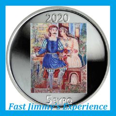 2020 Ελλάδα Ασημένιο Έγχρωμο Νόμισμα 150 Χρόνια Από την Γέννηση του Θεόφιλου