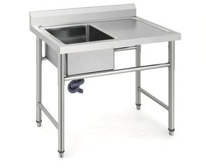 Λάντζα (Inox) με Δεξιά επιφάνεια εργασίας/αποστράγγισης – 120x60x85 εκ.