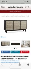 Hooker Furnishings Shimmer Three-Door Credenza – Luxury Designer Sideboard