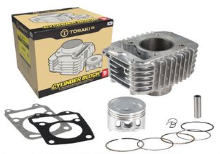 ΚΥΛΙΝΔΡΟΠΙΣΤΟΝΟ ΜΕ ΦΛΑΝΤΖΕΣ ΣΕΤ RACING HONDA SUPRA X 125 ΚΑΡΜΠΥΡΑΤΕΡ (2005-2013) / SUPRA X 125 HELP-IN (2011-2018) SEMIDOME (57MM) (TOBAKI)