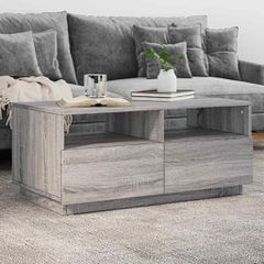 Τραπεζάκι Σαλονιού με Φώτα LED Γκρι Sonoma 90x49x40 εκ. 839838