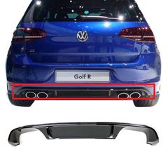 Diffuser Πίσω Προφυλακτήρα Για VW Golf VII (7) 13-17 R-Line Με 2 Διπλές Εξατμίσεις Δεξια & Αριστερά Γυαλιστερό Μαύρο Από Abs Πλαστικό 1 Τεμάχιο (CAR0034571)